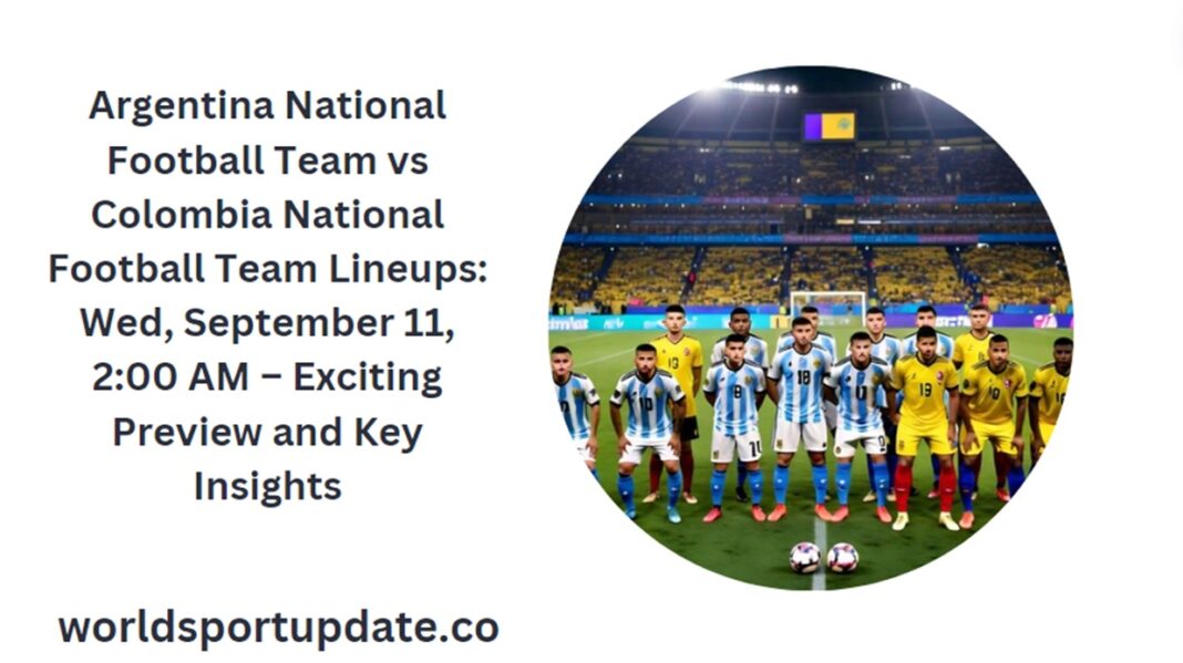 argentina national football team vs colombia national football team lineups